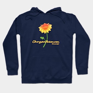 November Birth Month Flower, Chrysanthemum Hoodie